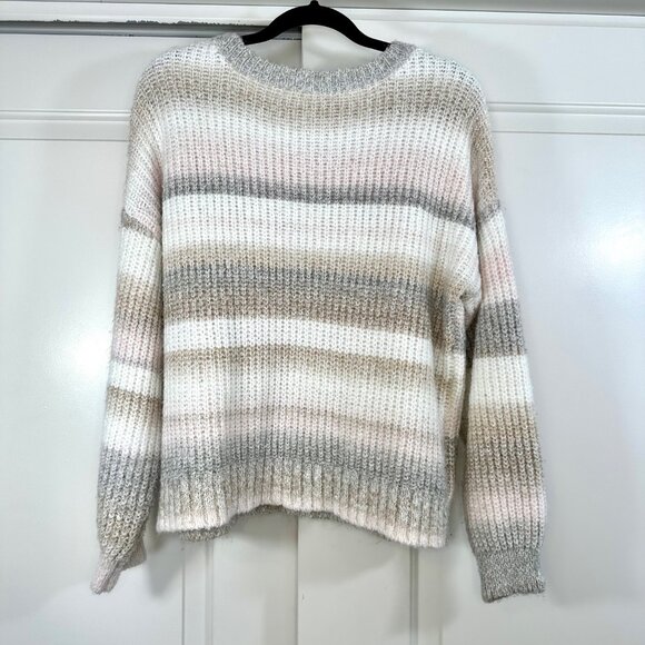 Adyson Parker Striped Sweater Crewneck Ribbed Knit Drop Shoulder Pullover 1X - Picture 4 of 9